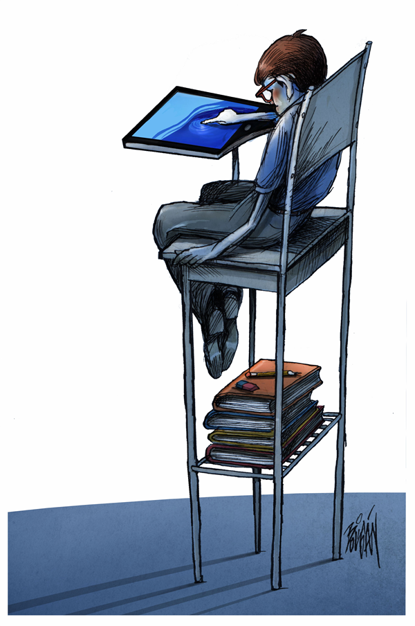 Digital education by Angel Boligan, El Universal, Mexico City, www.caglecartoons.com